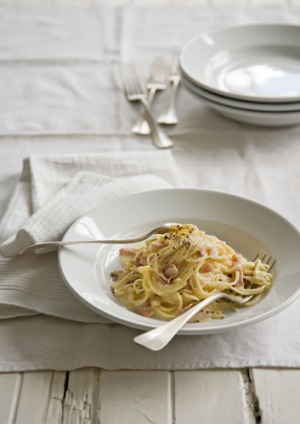 奶油意大利面条Carbonara。