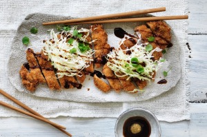 猪肉Tonkatsu有外部。