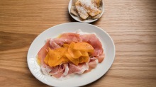 Culatello，盐渍柿子，agocco fritto在agostino。