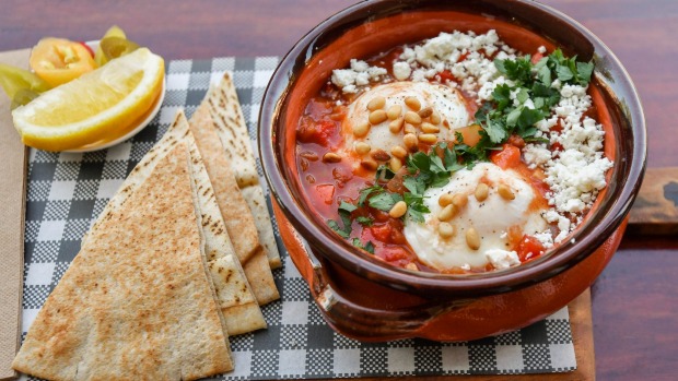 Levanter的Shakshuka（烤鸡蛋）。