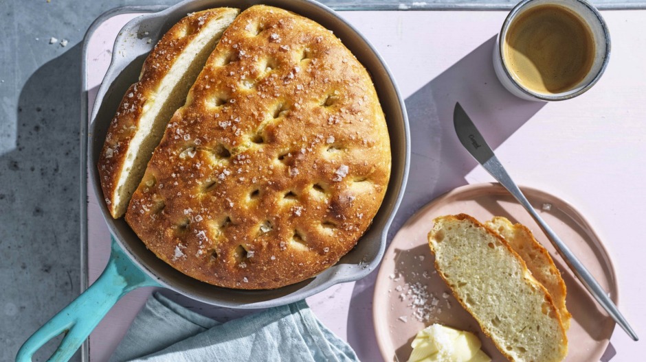 煎炸潘focaccia。