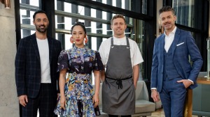 Andy Allen，Melissa Leong，Stokehouse Chef Jason Staudt和Jock Zonflillo在St Kilda Restaurant餐厅。