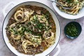 用牛肉肉制成的青春丁氨酸Stroganoff。