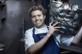 Stokehouse executive chef Jason Staudt with shells that are returned to the sea.